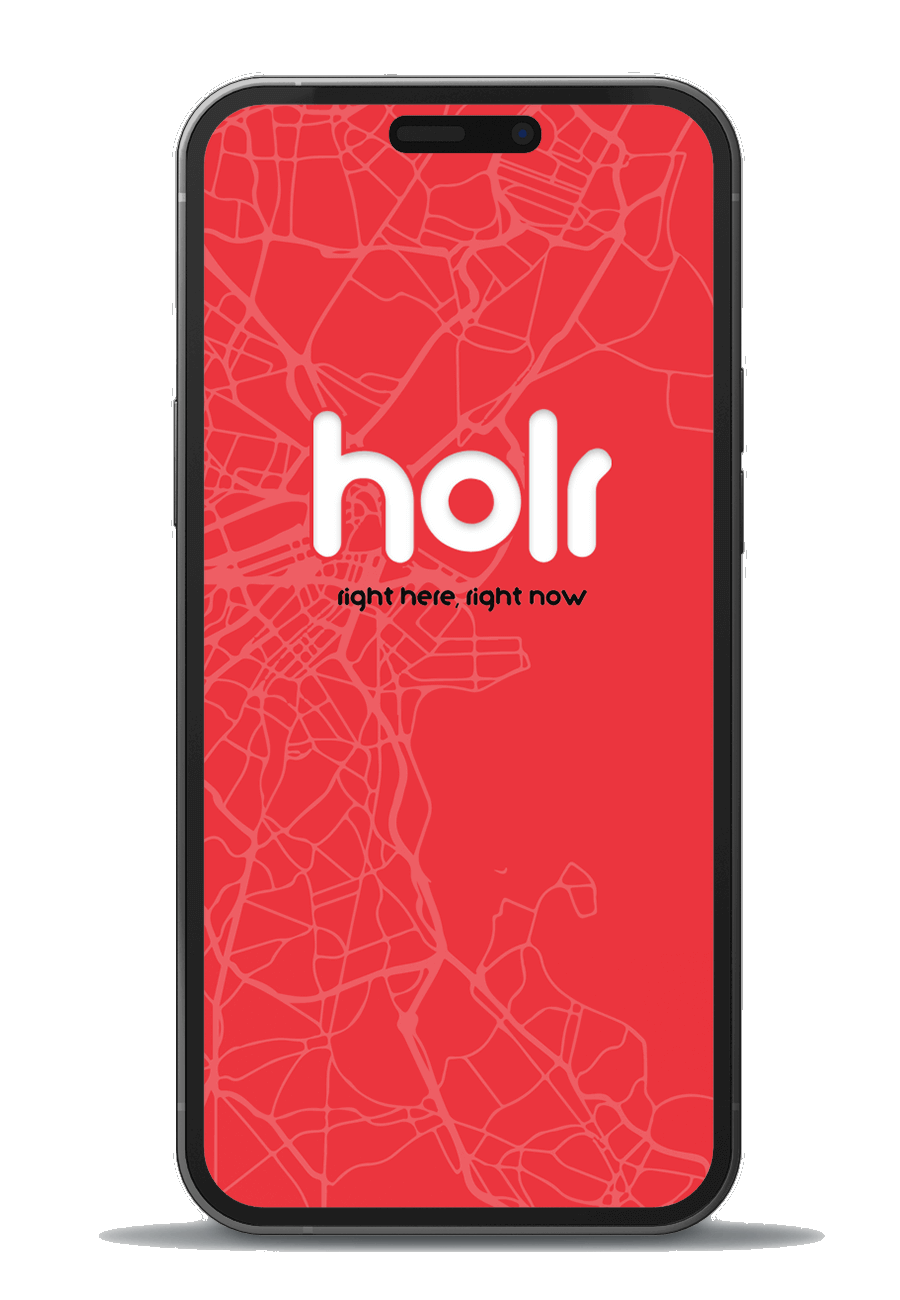 holr app showing listen mode on the map